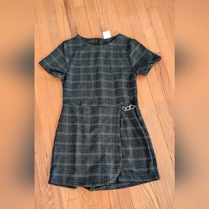 Zara Black and Green Checkered Dress